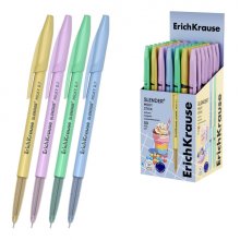 ErichKrause Stick Cheat Milky Boligrafo con Capuchon - Modelos Surtidos - Trazo 0.26mm - Tinta de Baja Viscosidad - Tapa Ventilada - Color Azul (50 uds)