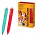 ErichKrause Pocket Pen Matic and Grip Cheat Meal Boligrafo Retractil - Modelos de Cuerpo Surtidos - Trazo 0.3mm - Zona de Agarre de Goma - Color Azul (12 uds)