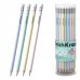 ErichKrause Milky Lapiz de Grafito con Goma de Borrar - Mina HB - Cuerpo Redondo - Agarre Ergonomico - Colores Surtidos (42 uds)