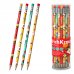 ErichKrause Cheat Meal Lapiz de Grafito con Goma de Borrar - Mina HB - Cuerpo Redondo - Plastico - Agarre Ergonomico - Colores Surtidos (42 uds)