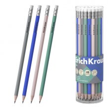 ErichKrause Navy Lapiz de Grafito con Goma de Borrar - Mina HB - Cuerpo Redondo - Colores Surtidos (42 uds)