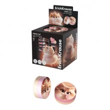 ErichKrause Prima Cat Expositor con 60 Gomas de Borrar - PVC Ecologico - No Deja Residuos - Colores Surtidos
