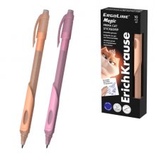 ErichKrause ErgoLine Magic Stick and Grip Prima Cat Boligrafo Borrable - Modelos Surtidos - Trazo 0.4mm - Tinta de Gel - Resistente al Agua - Zona de Agarre de Goma - Color Azul (10 uds)