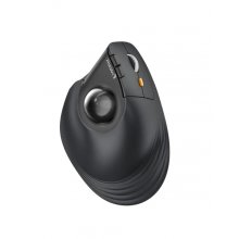 ProtoArc EM05 NL Raton Vertical Trackball Ergonomico Inalambrico - 1600 dpi -  Bluetooth + 2.4Ghz - Bateria Recargable - Multidispositivo - Color Negro y Naranja