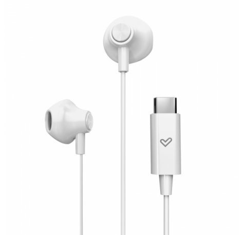 Energy Sistem Auriculares - Sonido HD - Conexion Tipo C - Microfono Integrado - Control de Reproduccion - Ligeros y Comodos - Packaging Reciclado - Color Blanco