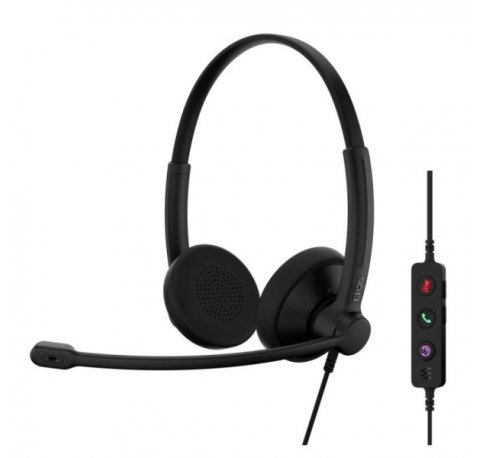 Epos Impact 100 UC USB Auricular Estereo con Microfono - Cancelacion de Ruido - Cable de 2m - USB-C,  USB-A - Color Negro
