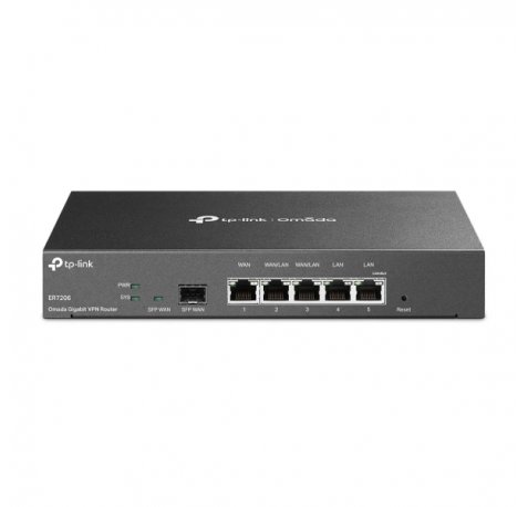 TP-Link Omada ER7206 Router - VPN - 4x1Gbps WAN/LAN - 1Gbps WAN - 1Gbps SFP - USB 3.0 - Balanceo de Carga - Gestion Centralizada en la Nube - Color Negro