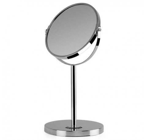 Orbegozo ES 5100 Espejo Cosmetico Multiorientable - Base Antideslizante - Acabado Cromado - Doble Cara con Aumento X5 - Altura 34.5 cm