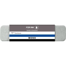 Tombow Mono Sand Goma de Borrar para Tinta - 13g - Microparticulas de Arena - Forma Biselada - Funda de Papel - Color Gris (10 uds)