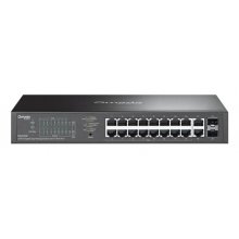 TP-Link Omada ES220GP Switch 20 Puertos - Gestionado - 18xRJ45 PoE+ 1Gbps - 2xSFP 1Gbps - Soporta QOS - Conmutacion hasta 40Gbps - Carcasa Metalica - Color Negro
