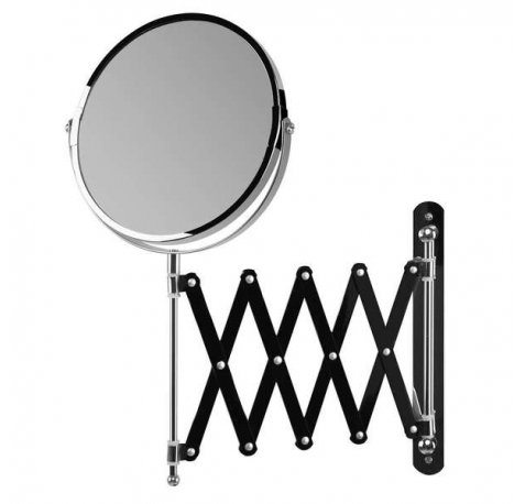 Orbegozo ESP 6000 Espejo Cosmetico de Pared - Doble Cara con Aumento X5 - Extensible y Regulable - Acabado Cromado Elegante - Facil Montaje