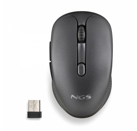 NGS Evo Spook Raton Inalambrico 1600dpi - Conexiones: 2.4 GHz USB-A + Bluetooth 5.1 + Bluetooth 5.1 - 5 Botones - Uso Diestro - Color Negro