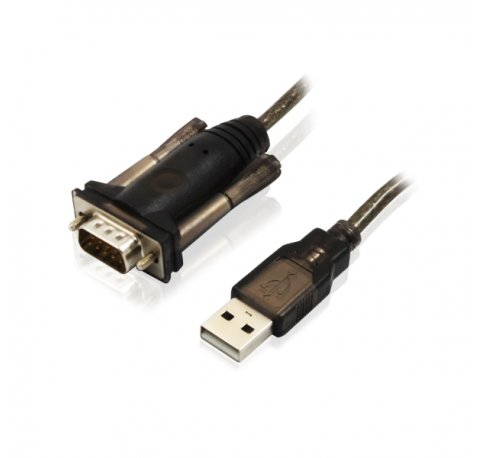 Ewent Cable Serie Modem RS232 Macho a USB Macho - Cable de 1.5m - Color Negro/Transparente