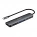 Ewent USB-C Dock 7 en 1 - 1x USB-C, 2x USB-A 3.2 Gen1, 1x HDMI 4K/60Hz, 1x SD/TF 2.0, 1x MicroSD, 1x USB-C PD 100W - Color Gris
