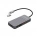 Ewent EW1156 Docking Station USB-C 8 en 1 con Ranura SSD M.2 - 1xHDMI 4K, 1xUSB-C 3.2, 2xUSB-A 3.2, 1xUSB-C PD 100W, 1xSD y 1xTF - Compatible SSD NVMe - Color Gris