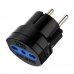 Ewent Adaptador de Viaje Schuko 16A - Hembra Tipo L - Color Negro