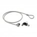 Ewent Cable de Seguridad para Portatil con Llave - 2 Llaves - Cable de Acero - 1.5m de Longitud - Color Acero