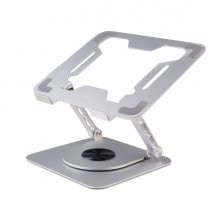 Ewent Soporte de Sobremesa para Portatil - Aluminio - Rotacion 360 - Ajustable - Base Antideslizante - Ajustable - Plegable - Color Plateado/Gris Ewent Soporte de Sobremesa para Portatil - Aluminio - Rotacion 360 - Ajustable - Base Antideslizante - Ajustable - Plegable - Color Plateado/Gris