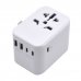 Ewent Adaptador de Viaje Universal - Conexiones para Europa (Schuko), USA, UK, Australia - 2xUSB-A - 3xUSB-C - Color Blanco