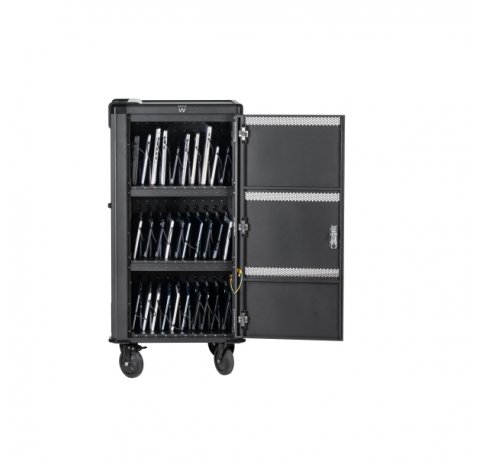 Ewent EW1702 Armario de Carga - 30 Dispositivos - Sistema de Carga Inteligente - USB-C PD 65W -  Color Negro