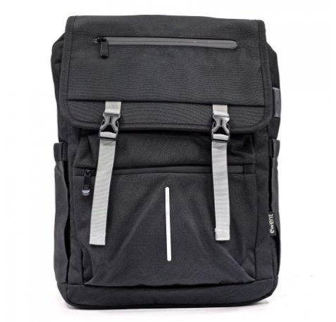 Ewent EW2537 Vintage Mochila para Portatil hasta 16,1" - Imprermeable - Correa para Trolley - Espalda y Hombros Transpirables - Color Negro