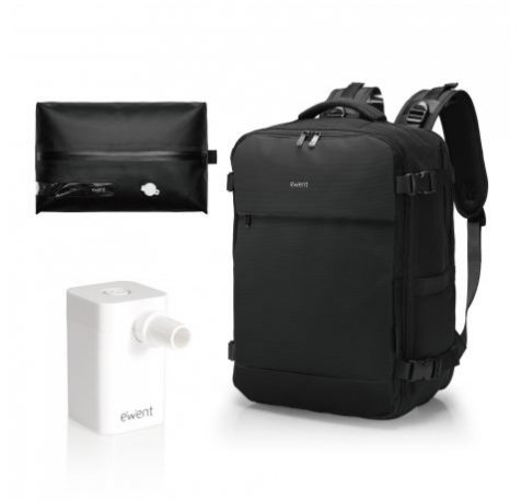 Ewent EW2540 Mochila para Portatil hasta 16,1" - Compartimento Para Zapatos - Bolsillo Antirrobo - USB-A y USB-C - Material Oxford Impermeable - Apertura Horizontal - Color Negro