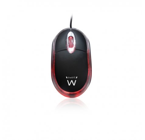 Ewent Raton Minioptico USB - Mini Raton Optico USB - 1000dpi - Cable de 1.15m - Plug and Play - 3 Botones - Color Negro