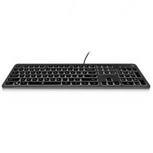 Ewent Teclado con Cable USB - Disposicion Inglesa QWERTY US - Retroiluminacion - Teclas de Bajo Perfil y Silenciosas - Cable de 1.5m - Color Negro