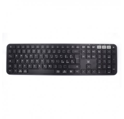 Ewent Teclado Inalambrico - Modo Ahorro de Energia - Disposicion Italiana QWERTY IT - 1x Bateria AAA (Incluida) - Alcance hasta 10m - Color Negro