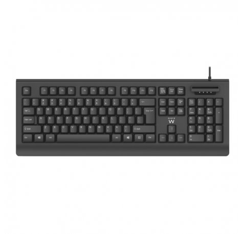 Ewent Teclado con Cable USB - Disposicion Portuguesa QWERTY PT - Cable de 1.5m - Plug and Play - Color Negro