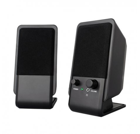 Ewent Altavoces Estereos de Sobremesa de 12W - Alimentacion USB - Jack de 3.5mm - Control de Volumen - Color Negro