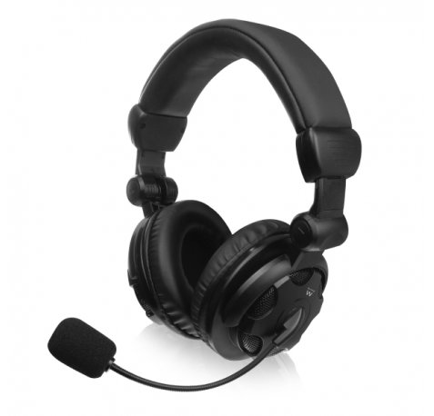 Ewent Auriculares Estereo Cubreorejas - Microfono Integrado - Control de Volumen - Cable de 1.85m - Color Negro