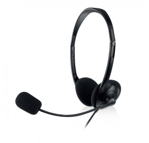 Ewent Auriculares Estereo USB - Microfono Integrado - Cable de 2.1m - Color Negro