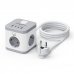 Ewent Regleta con 6 Tomas de Sobremesa - 3x Schuko 16A - 2x USB-A - 2x USB-C - Proteccion Infantil - Interruptor On/Off - Forma de Cubo - Cable de 1.5m - Color Blanco/Gris