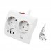 Ewent Regleta de 5 Tomas de Sobremesa - 2x Schuko 16A - 2x USB-A - 1x USB-C - Interruptor On/Off - Cable de 1.5m - Color Blanco