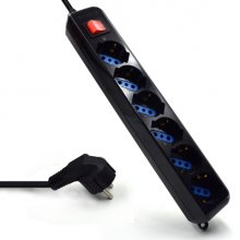 Ewent Regleta de Energia - 6 Enchufes - Version Schuko - 16A con Interruptor de Encendido/Apagado - Proteccion contra Sobrecarga - Cable de 1.5m - Color Negro Ewent Regleta de Energia - 6 Enchufes - Version Schuko - 16A con Interruptor de Encendido/Apagado - Proteccion contra Sobrecarga - Cable de 1.5m - Color Negro