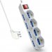 Ewent Regleta con 12 Tomas - 8 Tomas L + 4 Tomas L/F (Schuko) - Interruptor de Encendido - Proteccion Infantil - Enchufe Italiano Plano en Angulo - Cable de 3m - Color Blanco