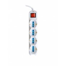 Ewent Regleta con 12 Tomas - 8 Tomas L + 4 Tomas L/F (Schuko) - Interruptor On/Off - Proteccion contra Sobretensiones - Proteccion Infantil - Cable de 1.5m - Color Blanco
