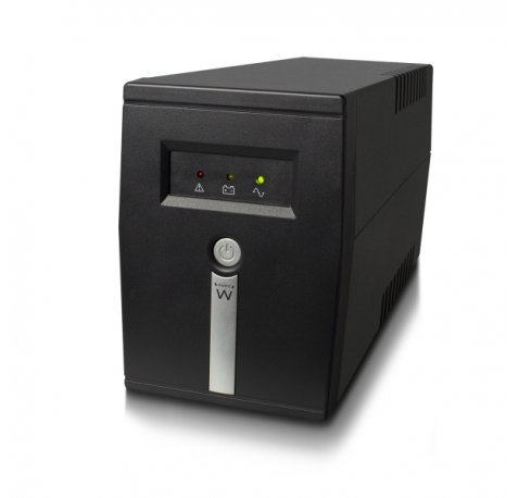 Ewent SAI Interactivo 600VA/360W - 1x Schuko - 1x ICE C13 - Funcion AVR - Notificacion Sonora y LED - Proteccion Electrica - Bateria de 12V / 7Ah Reemplazable - Color Negro
