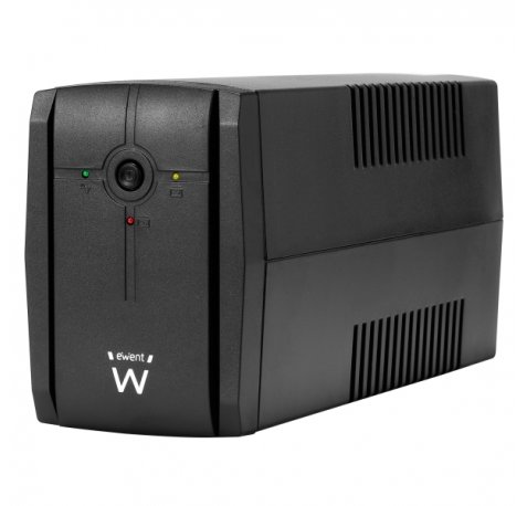 Ewent SAI Interactivo 780VA/390W - 2x Schuko - Cable de Alimentacion - Funcion AVR - Notificacion Sonora y LED - Proteccion Electrica - Bateria de 12V / 7Ah Reemplazable - Color Negro