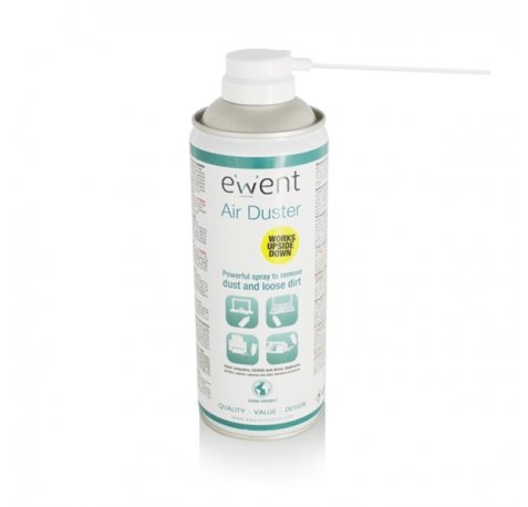 Ewent Spray de Aire Comprimido - Invertible - 220ml - Aplicador para Zonas Dificiles - Color Transparente