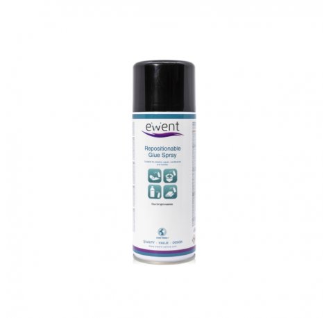 Ewent Spray de Pegamento Reposicionable - Secado Rapido - 395gr - Color Transparente