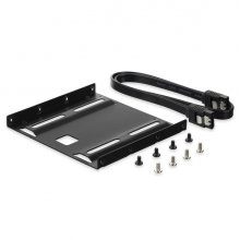 Ewent Pack Adaptador de Montaje para Disco Duro HDD/SSD de 2.5" en Ranura de 3.5" - Incluye Cable SATA de 50cm - Metal Resistente - Incluye Tornillos - Color Negro