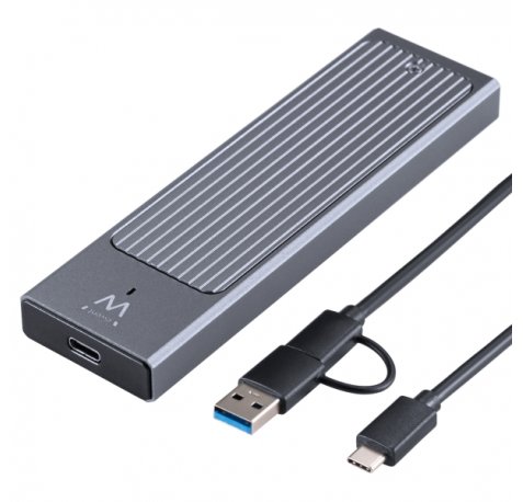 Ewent Caja Externa USB 3.2 USB-C - SSD, Cable USB C-C y USB C-A - Color Negro