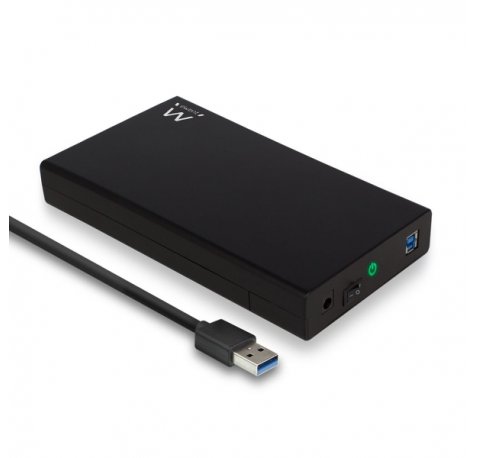 Ewent EW7056 Caja Externa para Disco Duro SATA de 3.5" -sin Tornillos - USB 3.2 - Cable 80cm - Color Negro