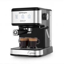 Orbegozo EX 5210 Cafetera Espresso Intenso - Presion 20 Bar - Potencia 1100 W - Panel Tactil - Deposito 1.5L - Valvula de Seguridad - Vaporizador Acero Inoxidable - Accesorios Incluidos