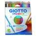 Giotto Stilnovo Acqarell Pack de 24 Lapices de Colores Acuarelables - Forma Hexagonal - Mina 3.3mm - Colores Surtidos