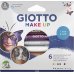 Giotto Make Up Metallic Pack con 6 Lapices Cosmeticos - Se Lava con Agua - Dermatologicamente Testado - Colores Metalicos Surtidos