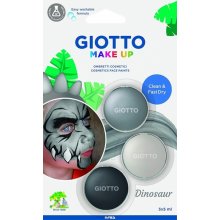 Giotto Make Up Dinosaur Pack con 3 Maquillajes Faciales de Tematica Dinosaurio - Se Lava con Agua - Dermatologicamente Testado - Colores Surtidos
