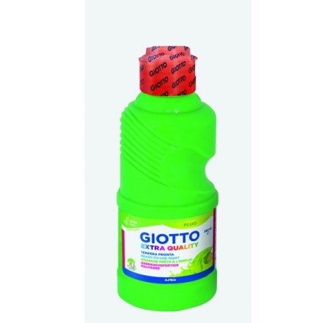 Giotto Extra Quality Fluo Tempera - 250ml - Lispa para el Uso - Botella Bio Pet - Color Verde Fluorescente